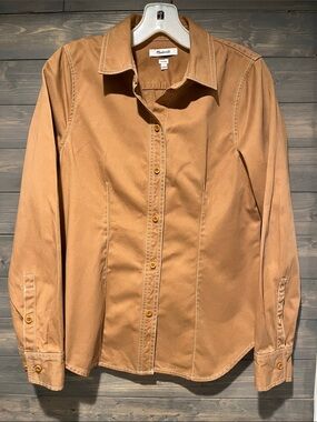 NWOT Madewell Caramel Button-Down Shirt Jacket 2